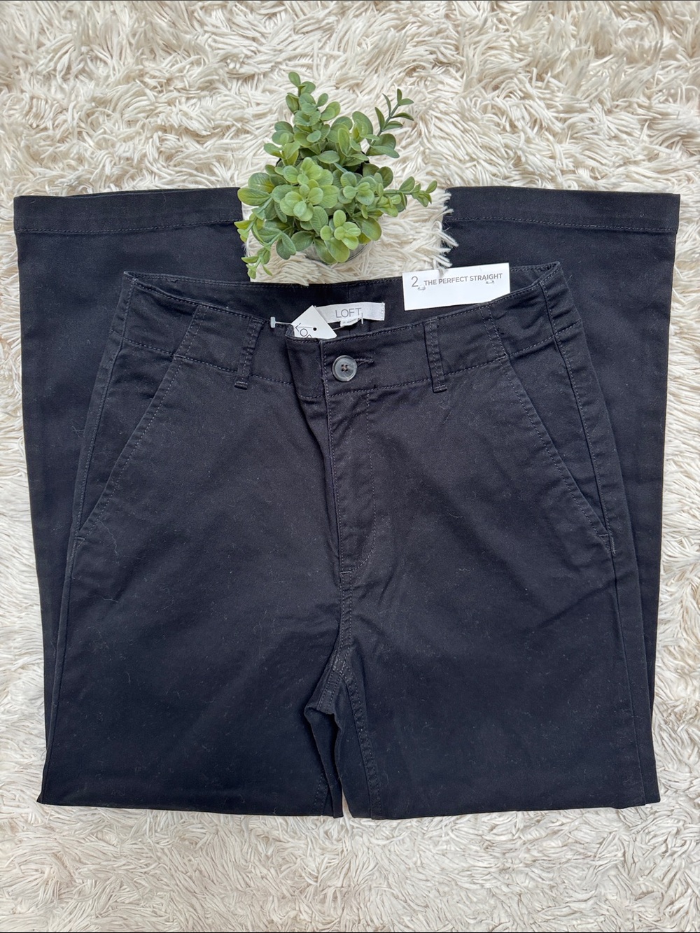 Loft The Perfect Straight Tailored Crop Pants 💗 Black - Picture 4 of 12